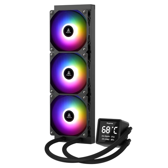 Segotep BeAced 360 ARGB Siyah İşlemci Sıvı Soğutucu (BEACED-360-ARGB-SIYAH-SIVI-SOGUTUCU) - 3.4" LCD, 320W TDP, AM5
