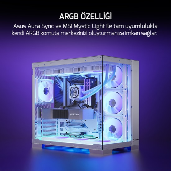 Gamepower Skadi Square 360 ARGB Beyaz Sıvı Soğutucu (SKADI-SQUARE-360-ARGB-WHITE-RGB-PIPE) - 300W TDP, RGB Hortum