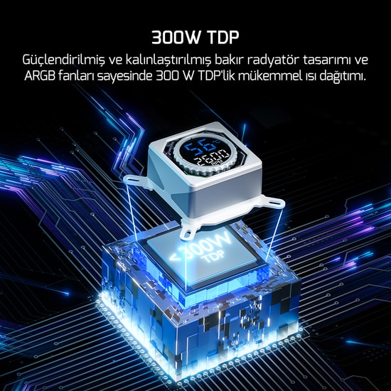 Gamepower Skadi Square 360 ARGB Beyaz Sıvı Soğutucu (SKADI-SQUARE-360-ARGB-WHITE-RGB-PIPE) - 300W TDP, RGB Hortum