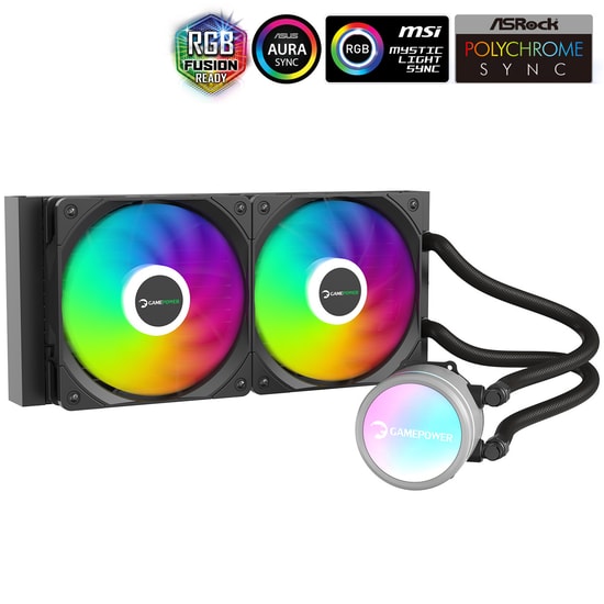 Gamepower Skadi V2 240 ARGB Sıvı Soğutucu (SKADI-V2-240-ARGB-LIQUID-COOLING) - 2x120mm PWM Fan, AM5 ve LGA1700 Uyumlu