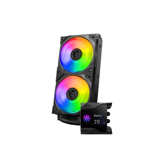 MSI MPG Coreliquid D240 240mm ARGB Siyah İşlemci Sıvı Soğutucu - 2x120mm PWM Fan, 77.4 CFM Hava Akışı, LGA1700 AM5 Uyuml