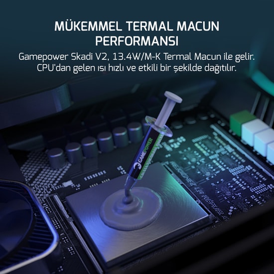 Gamepower Skadi V2 120 ARGB Sıvı Soğutucu (SKADI-V2-120-ARGB-LIQUID-COOLING) - 120mm PWM Fan, AM5 ve LGA1700 Uyumlu