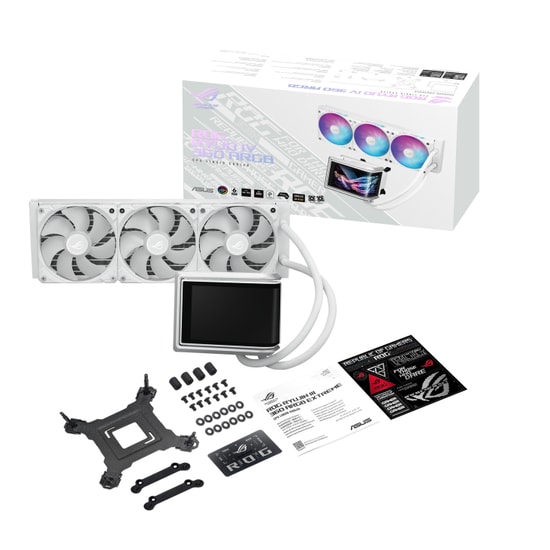 ASUS ROG RYUO IV 360 ARGB WHT Beyaz Sıvı İşlemci Soğutucu - 360mm Radyatör, 3x120mm Fan, LGA1851/1700, AM5/AM4 Uyumlu