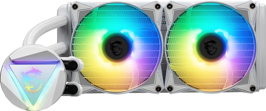 MSI MAG CORELIQUID 240R V2 WHITE Beyaz Sıvı İşlemci Soğutucu - 2x120mm ARGB Fan, 78.73 CFM, 2.39 mmH2O, 2000 RPM Fan