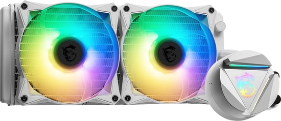 MSI MAG CORELIQUID 240R V2 WHITE Beyaz Sıvı İşlemci Soğutucu - 2x120mm ARGB Fan, 78.73 CFM, 2.39 mmH2O, 2000 RPM Fan