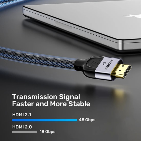 Unitek C11093RGY01-1M 1 Metre HDMI 2.1 Kablo - 8K Çözünürlük Desteği, Ultra Yüksek Hızlı Görüntü ve Ses Aktarımı