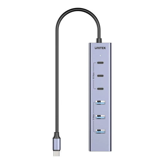 Unitek H1335AGY01-EU Hub S7+ 7in1 Universal USB Hub - Çok Fonksiyonlu USB C Çoğaltıcı, HDMI, 7 Portlu Kompakt Tasarım