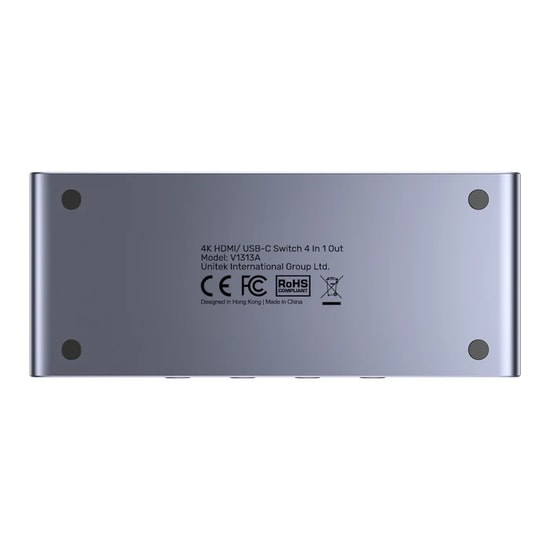 Unitek V1313AGY01-EU 4K HDMI USB-C Switch 4in1 Out - Çok Fonksiyonlu Görüntü Aktarıcı, USB-C Destekli HDMI Seçici