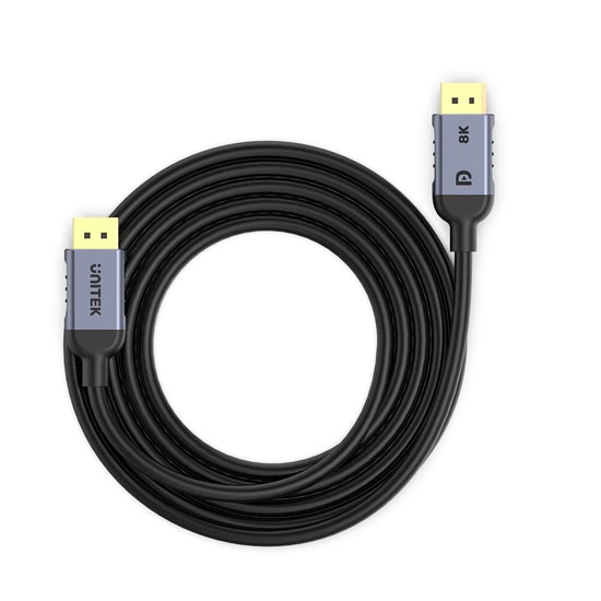 Unitek C1628GY01-1M 1 Metre 8K 60Hz DisplayPort 1.4 Kablo - 32.4Gbps, 240Hz, Dinamik HDR, Altın Kaplama, Alüminyum Gövde