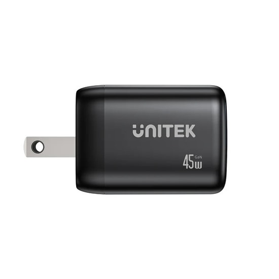 Unitek P1129ABK01-EU 45W Hızlı Şarj Cihazı Adaptörü - GaN Teknolojisi, Tek Port USB-C, CE Sertifikalı, Siyah Adaptör