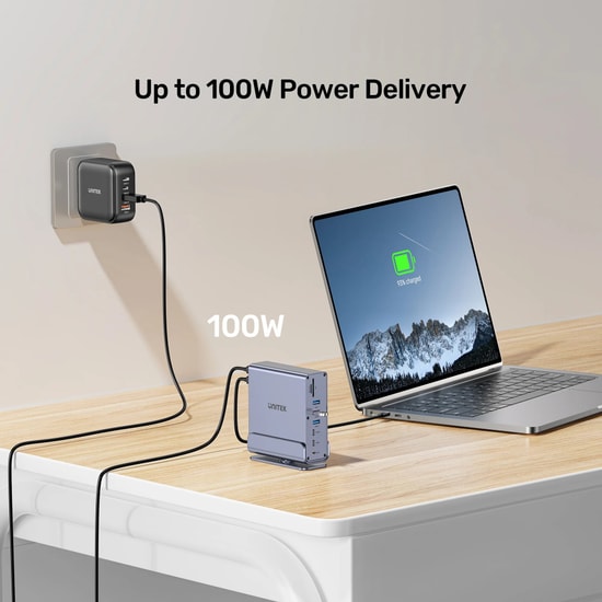 Unitek D1135AGY01 Universal DisplayLink 4K KVM Bağlantı İstasyonu - 15'i 1 Arada, Üçlü 4K Ekran, 100W PD, RJ45, SD/TF