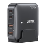 Unitek P1229ABK 100W GaN Masaüstü Şarj İstasyonu (Siyah) - 100W Güç, 4 Port (USB-C+USB-A), Hızlı Şarj, GaN Teknolojisi