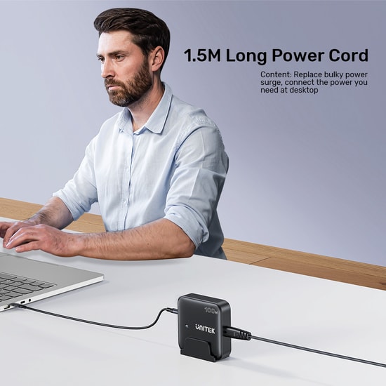 Unitek P1229ABK 100W GaN Masaüstü Şarj İstasyonu (Siyah) - 100W Güç, 4 Port (USB-C+USB-A), Hızlı Şarj, GaN Teknolojisi