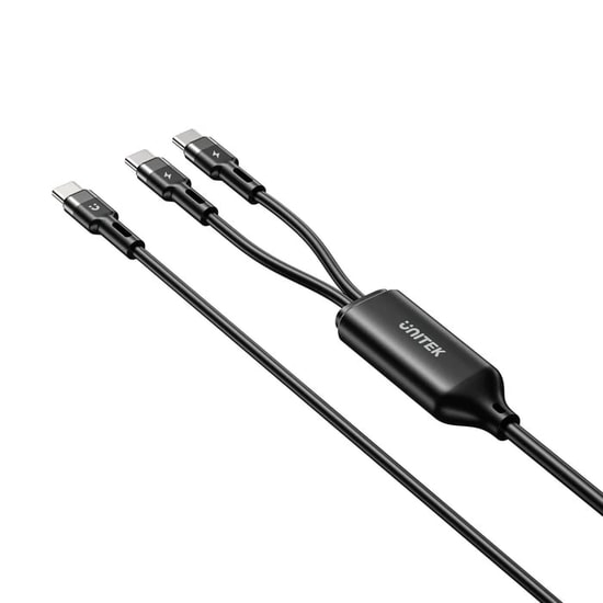 Unitek C14146ABK01-1.8M 2in1 Power Delivery 100W Hızlı Şarj Kablosu - 1.8 Metre, Type-C to Type-C, Akıllı Güç Dağıtımı