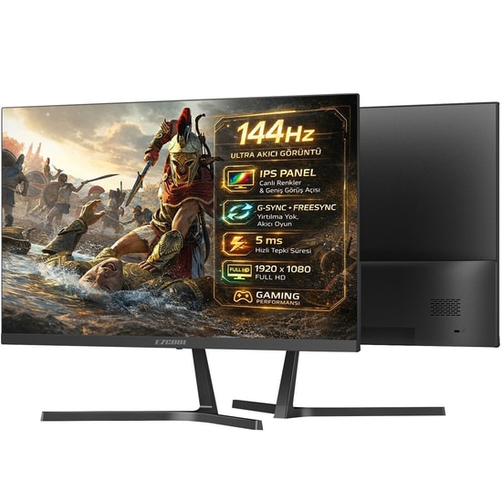 Ezcool EZP24-144HZ 24" 144Hz Full HD IPS Monitör - 1920x1080, 5ms, 300 nit, HDMI, VGA, Sıfır Ölü Piksel Garantili