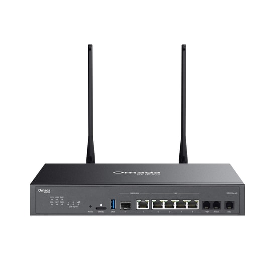 TP-Link Omada DR3220V-4G Gigabit Rackmount DSL Gateway - 4G+ Cat6, VDSL2, 3000 Mbps Wi-Fi 6, 4 Port, Dual Band Modem