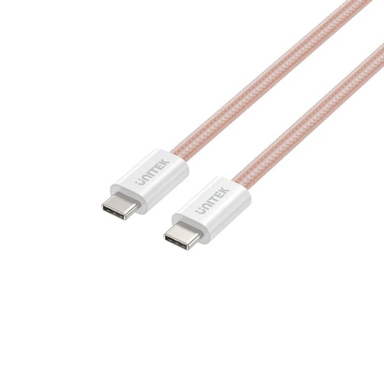 Unitek C14141APK01-1M Type-C Manyetik Hızlı Şarj Kablosu - 1 Metre, 100W PD 3.0, 5A, Pembe, Manyetik Sarım Tasarımı