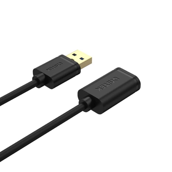 Unitek Y-C459GBK 2 Metre USB 3.0 Uzatma Kablosu - 5Gbps Veri Hızı, Altın Kaplama Uç, USB-A Erkek - USB-A Dişi, Siyah