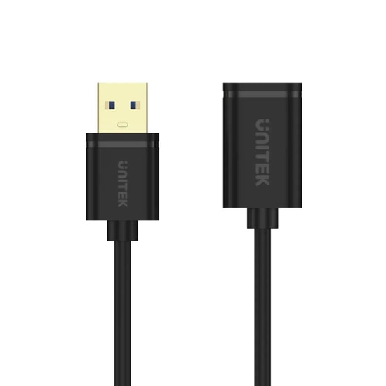 Unitek Y-C459GBK 2 Metre USB 3.0 Uzatma Kablosu - 5Gbps Veri Hızı, Altın Kaplama Uç, USB-A Erkek - USB-A Dişi, Siyah