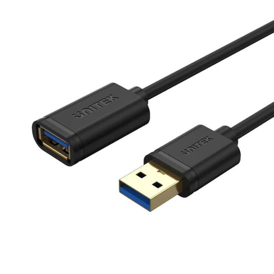 Unitek Y-C459GBK 2 Metre USB 3.0 Uzatma Kablosu - 5Gbps Veri Hızı, Altın Kaplama Uç, USB-A Erkek - USB-A Dişi, Siyah