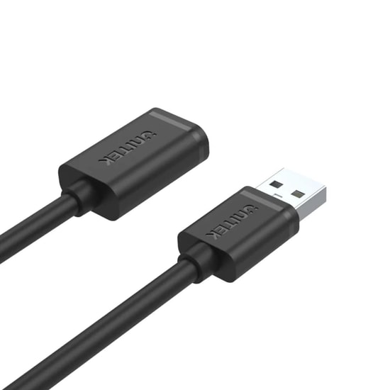 Unitek Y-C449GBK 1.5 Metre USB 2.0 Uzatma Kablosu - 480Mbps Veri Aktarım Hızı, USB-A Erkek - USB-A Dişi, Siyah Kablo