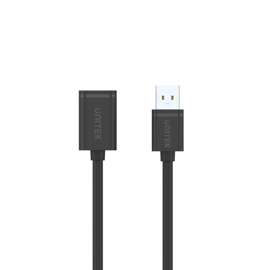 Unitek Y-C449GBK 1.5 Metre USB 2.0 Uzatma Kablosu - 480Mbps Veri Aktarım Hızı, USB-A Erkek - USB-A Dişi, Siyah Kablo