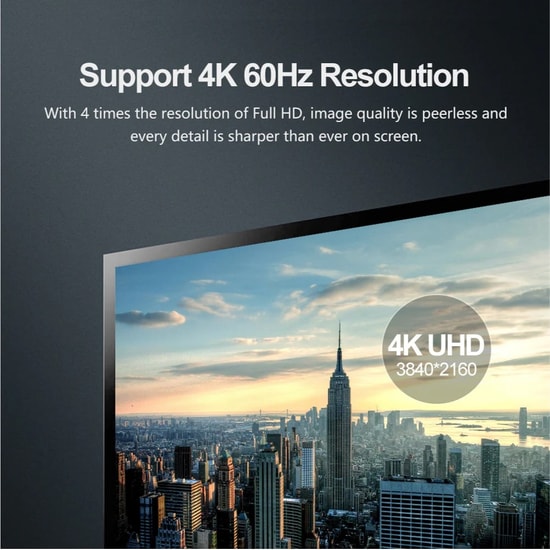 Unitek Y-C609BK 3 Metre 4K 60Hz DisplayPort 1.2 Kablo - Altın Kaplama Uç, 3D ve 2K Destekli Görüntü Aktarım Kablosu