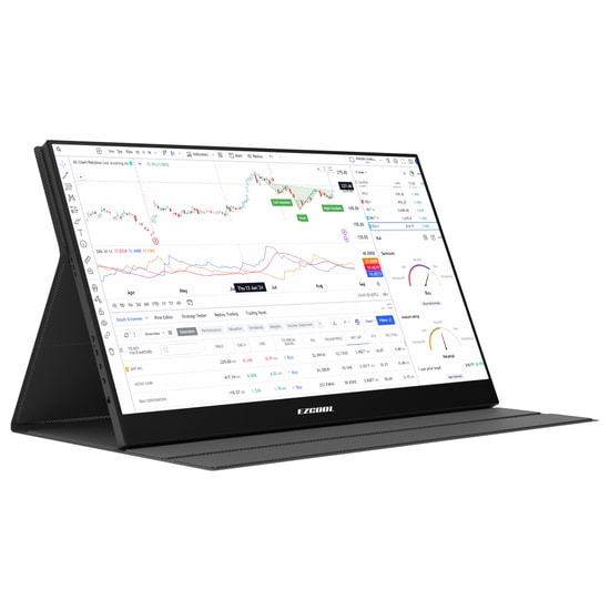 Ezcool Lite E15T 15.6" Taşınabilir Dokunmatik Monitör (LITE-E15T-PORTABLE) - FHD IPS, 60Hz, 4ms, HDMI, USB-C, Hoparlör