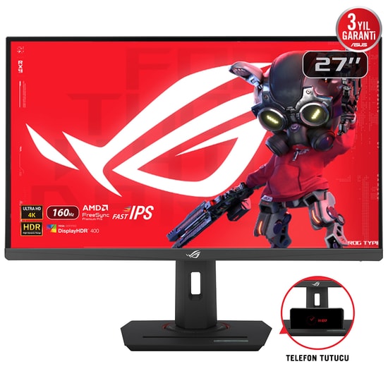 Asus ROG Strix XG27UCS 27" 160Hz 1ms 4K UHD Fast IPS Gaming Monitör - Pivot, HDR400, G-Sync, FreeSync Premium, USB-C