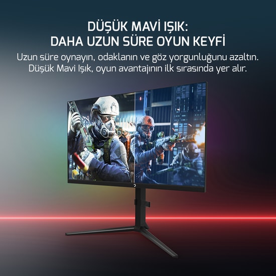 Gamepower Rapid 27" 1ms 360Hz Flat RGB Pivot Gaming Monitör (RAPID-27-360HZ) - FHD IPS, HDR10, Hoparlör, Adaptif Sync
