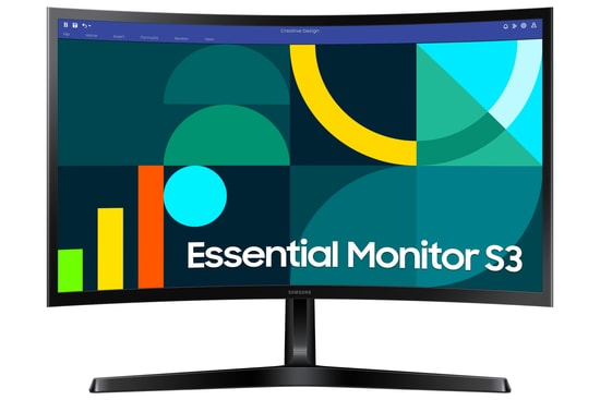 Samsung 24" Essential S3 LS24D366GAUXUF FHD Curved Monitör - 100Hz, 4ms, VA Panel, HDMI, VGA, 1800R, Vesa Uyumluluğu