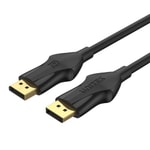 Unitek C1624BK-2M 2 Metre 8K 60Hz DisplayPort 1.4 Kablo - 32.4Gbps, HDR, DSC 1.2, Altın Kaplama, 4K 144Hz Destekli