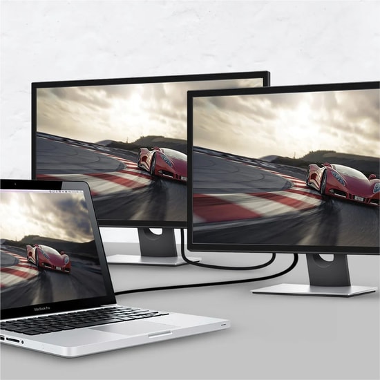 Unitek C1624BK-2M 2 Metre 8K 60Hz DisplayPort 1.4 Kablo - 32.4Gbps, HDR, DSC 1.2, Altın Kaplama, 4K 144Hz Destekli