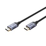 Unitek C1626GY01-1.5M 1.5 Metre 16K 60Hz DisplayPort 2.1 Kablo - 80Gbps, Dinamik HDR, 4K 240Hz, Uzay Grisi Alüminyum