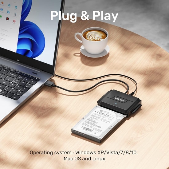 Unitek Y-3324 USB 3.0 to IDE + SATA II Dönüştürücü Adaptör - 5Gbps Yüksek Hızlı Veri Aktarımı ve Harddisk Çevirici