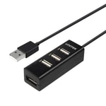 Unitek Y-2140 USB Type-A to 4 Port USB 2.0 Hub Çoklayıcı - 80cm Kablo, 480Mbps Veri Aktarım Hızı, Tak Çalıştır, Siyah