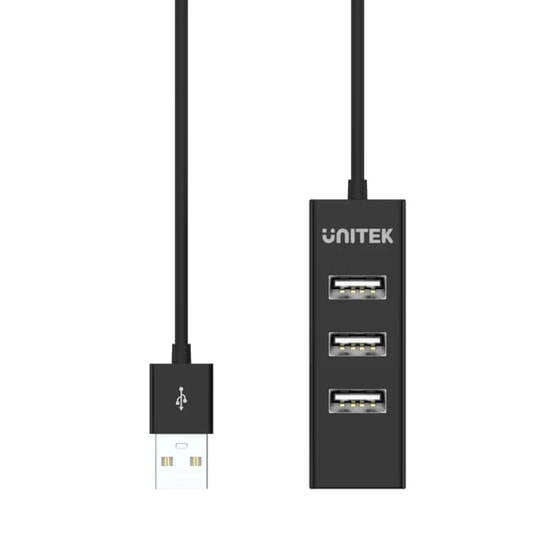 Unitek Y-2140 USB Type-A to 4 Port USB 2.0 Hub Çoklayıcı - 80cm Kablo, 480Mbps Veri Aktarım Hızı, Tak Çalıştır, Siyah