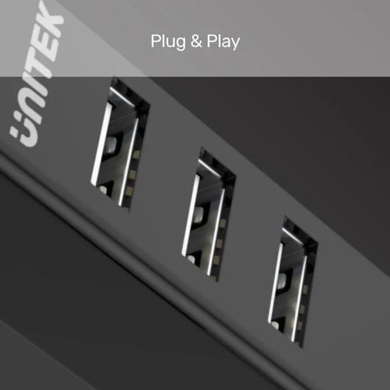 Unitek Y-2140 USB Type-A to 4 Port USB 2.0 Hub Çoklayıcı - 80cm Kablo, 480Mbps Veri Aktarım Hızı, Tak Çalıştır, Siyah