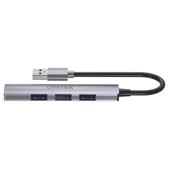 Unitek H1208A USB Type-A 4 Port USB Çoklayıcı Hub - 1x USB 3.0 5Gbps, 3x USB 2.0 480Mbps, Alüminyum Gövde, 15cm Kablo