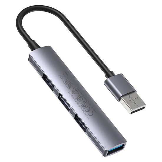 Unitek H1208A USB Type-A 4 Port USB Çoklayıcı Hub - 1x USB 3.0 5Gbps, 3x USB 2.0 480Mbps, Alüminyum Gövde, 15cm Kablo