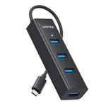 Unitek Y-3089Z Type-C to 4 Port USB 3.0 Hub - USB 3.2 Gen 1, 5Gbps Veri Hızı, 30cm Kablo, Type-C Power Girişi