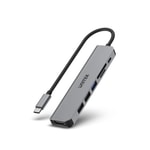 Unitek H1118A Universal USB-C 7in1 Dock Station - 100W PD, HDMI, USB 3.0, 2xUSB 2.0, SD/Micro SD Kart Okuyucu Hub