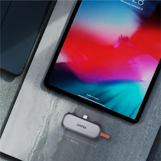 Unitek D1070A 4in1 Universal USB-C iPad Docking Station - 100W PD, 4K HDMI, USB 3.2, Audio, Alüminyum Hub