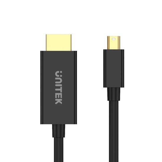 Unitek V1152A Mini DisplayPort to HDMI 4K 30Hz 2 Metre Dönüştürücü Kablo - HDMI 1.4, 4K UHD Görüntü Aktarımı, Siyah