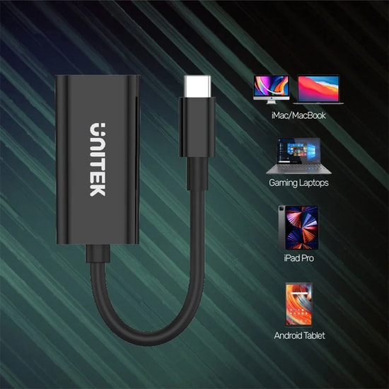 Unitek V1421A USB-C to HDMI 4K 60Hz Dönüştürücü Adaptör - 15cm Kablo, HDCP 2.3, Ultra HD Görüntü Aktarımı, ABS Gövde