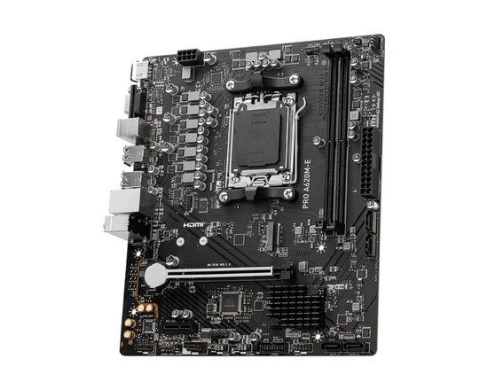 MSI PRO A620M-E AM5 DDR5 Anakart - 6800MHz(OC), AMD A620 Chipset, M.2, HDMI, VGA, USB 3.2, Gigabit LAN, mATX