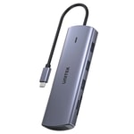 Unitek D1113A USB-C 9in1 Universal Dock Station - 100W PD, Gigabit Ethernet, 4K HDMI, VGA, SD/TF Kart Okuyucu Hub