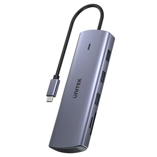 Unitek D1113A USB-C 9in1 Universal Dock Station - 100W PD, Gigabit Ethernet, 4K HDMI, VGA, SD/TF Kart Okuyucu Hub