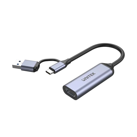 Unitek V1167A 4K Video Capture Kart HDMI to USB-C/A - 4K 30Hz Video Kaydı, MS2109 Çip, Alüminyum Gövde, Tak Çalıştır