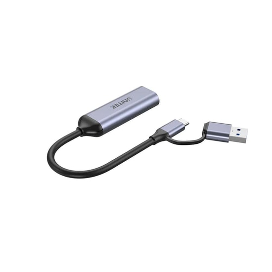 Unitek V1167A 4K Video Capture Kart HDMI to USB-C/A - 4K 30Hz Video Kaydı, MS2109 Çip, Alüminyum Gövde, Tak Çalıştır